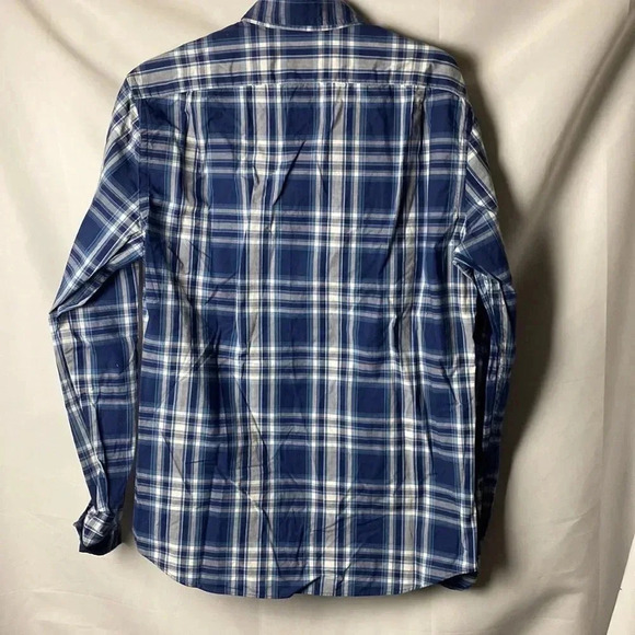 J CREW FACTORY SLIM FIT MENS SIZE MEDIUM  REIMAGINED BLUE GRAY PLAID SHIRT - Picture 11 of 13